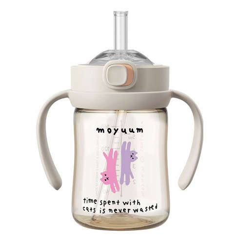 모윰 PPSU 올인원 원터치 빨대컵, 170ml, 1개, 그레이
