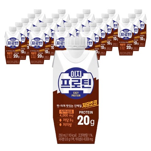 롯데웰푸드 이지프로틴 저당초코 드링크믹스 RTD 250ml, 24개 솔직 후기 | 실사용자 리뷰 분석 썸네일