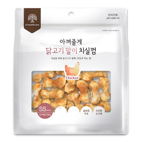 아껴줄게 강아지 닭고기말이 치실껌 32p, 닭고기, 256g, 1개