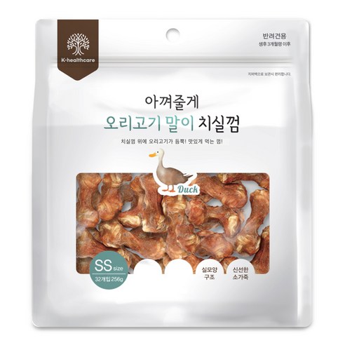 아껴줄게 강아지 치실껌 간식 32p, 오리고기 말이, 256g, 1개