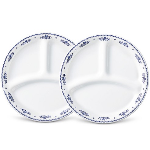 코렐 프렌치 도일리 삼절접시, 블루, 2개