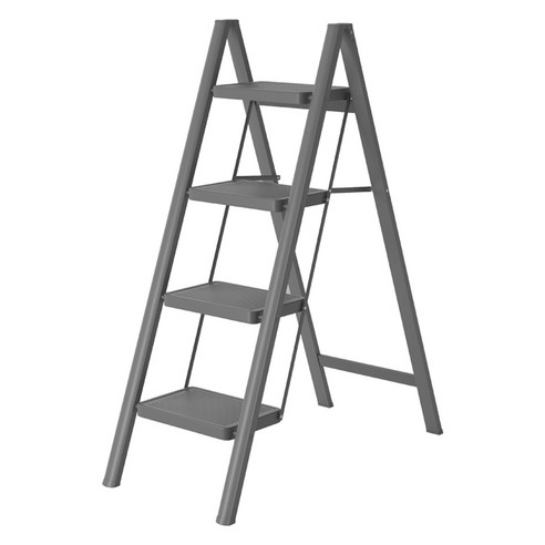 코끼리리빙 가정용 접이식 사다리 A11 PLUS 4단, 스타그레이, 1개