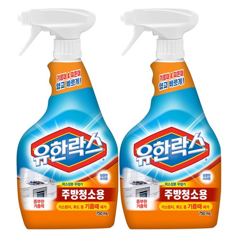 유한락스 주방청소용, 750ml, 2개