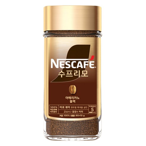 네스카페수프리모 아메리카노 블랙 원두커피믹스, 100g, 1개, 1개입