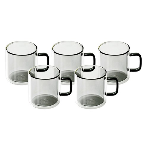 칼딘 더블 월 컬러풀 머그컵 400ml, 그레이, 5개