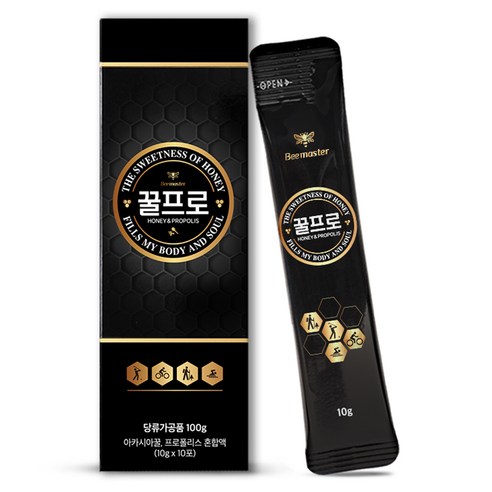 비마스터 꿀프로 프로폴리스 혼합 꿀스틱 10p 100g, 1개 솔직 후기 | 실사용자 리뷰 분석 - 상품 이미지 1