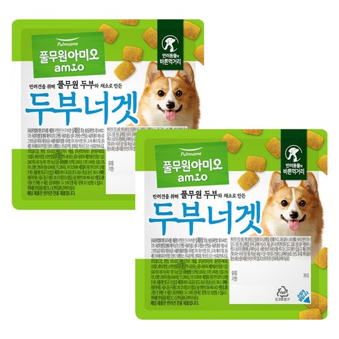 풀무원아미오 강아지 자연담은 간식 두부너겟, 두부맛, 80g, 2개