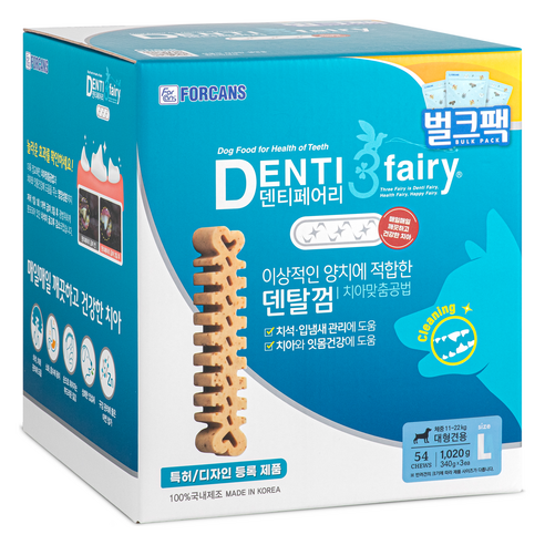 포켄스덴티페어리 벌크팩 강아지 덴탈 껌 L, 1.02kg, 1개, 타피오카