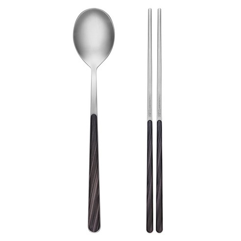 네바 커트러리 마블 한식 수저세트, 블랙, 숟가락 + 젓가락, 1세트