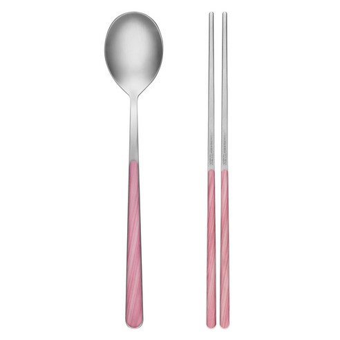 네바 커트러리 마블 한식 수저세트, 로즈핑크, 숟가락 + 젓가락, 1세트