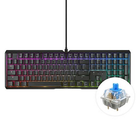 CHERRY 키보드 MX 3.1 RGB MX2A 축 게이밍 기계식 키보드, 블랙, G80-3890HDAKR-2, 청축