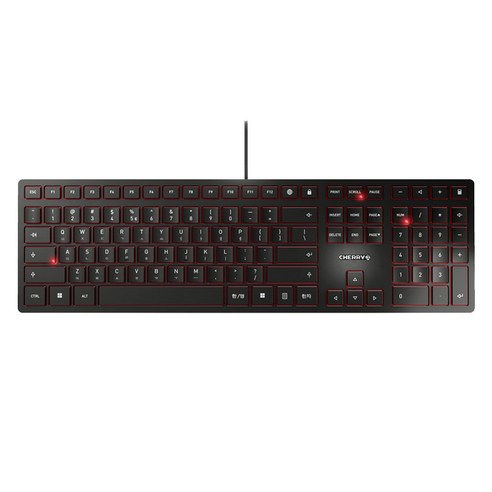 CHERRY KC6000 무소음 사무용 슬림 펜타그래프 키보드, 블랙, JK-1600KR-2, 제조사축