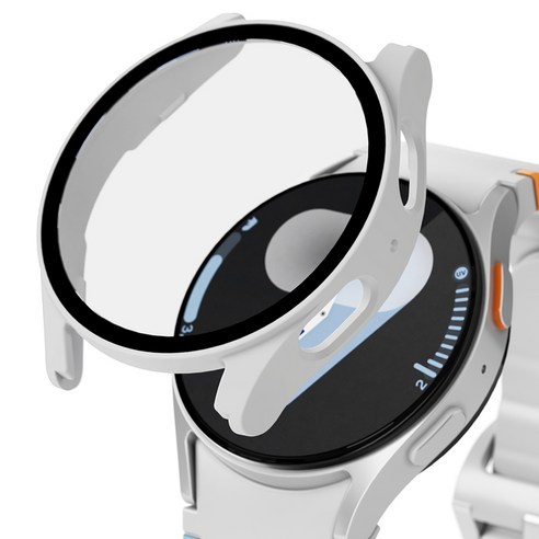 아이엠듀 하이브리드 강화유리 풀커버 케이스 44mm, 화이트, 1개