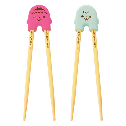 마더스콘 라이스투씨유 교정젓가락, 핫핑크 + 민트, 1세트