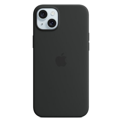 Apple 정품 아이폰 맥세이프 실리콘 케이스, 아이폰15 Plus, 블랙