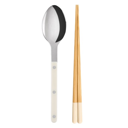 사브르 야마치쿠 어른용 수저세트, 아이보리, 숟가락 + 젓가락, 1세트