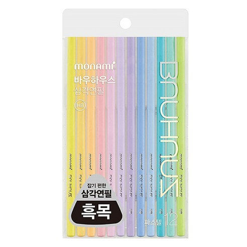 BAUHAUS 파스텔 삼각 연필 2B, 12개