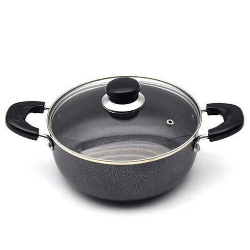 윌리브 실버 메탈릭 분체 양수냄비, 20cm, 블랙, 1개