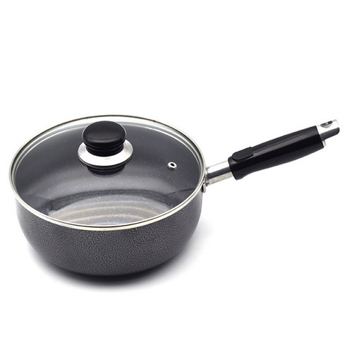 윌리브 인덕션 실버 메탈릭 분체 편수냄비, 20cm, 블랙, 1개