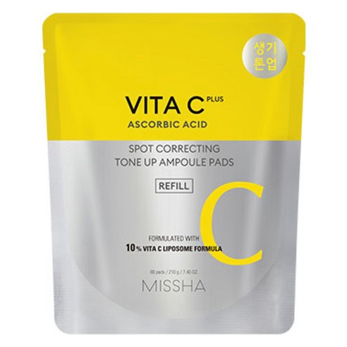 미샤 비타씨 플러스 잡티씨 톤업 앰플 패드 210g 리필, 80매입, 1개
