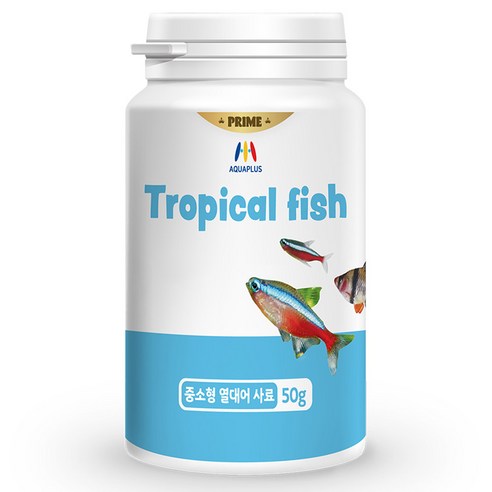 아쿠아플러스 프라임 중소형 열대어사료, 50g, 1개