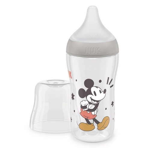 누크 퍼펙트매치 젖병 + 젖꼭지 M 세트, 디즈니 미키, 260ml, 1세트