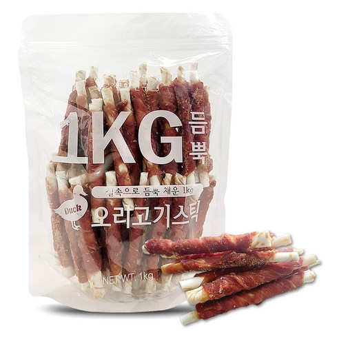 댕냥이생활연구소 강아지 듬뿍 스틱 간식, 오리고기, 1kg, 1개