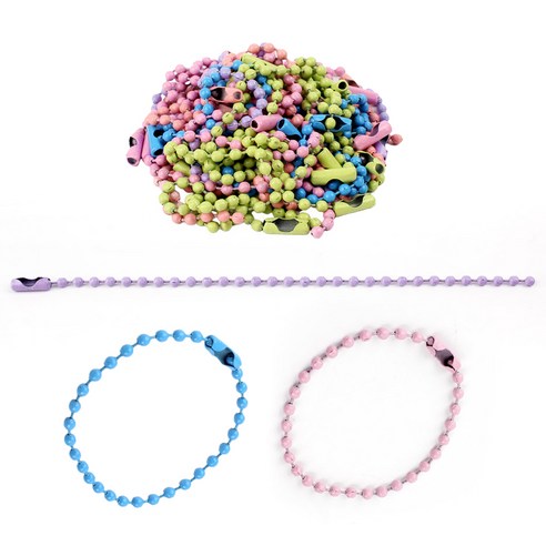 리코즈 컬러 볼체인 군번줄, 믹스, 50개