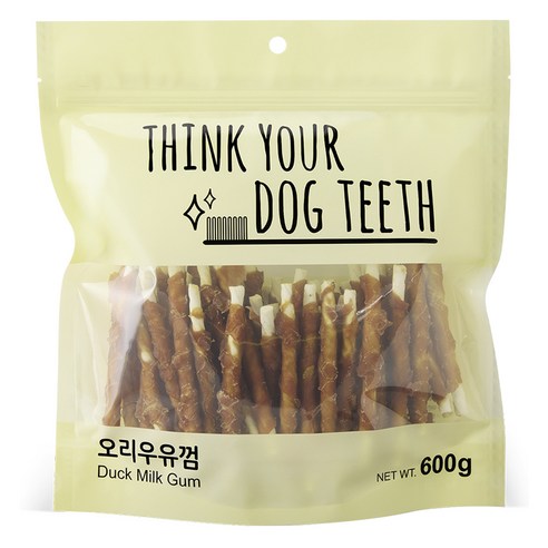 띵크유어도그티 강아지 딩고껌 대용량, 혼합맛(오리/우유), 600g, 1개