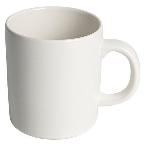 무아 도자기 손잡이 머그 컵 물잔 중 400ml, 화이트, 1개