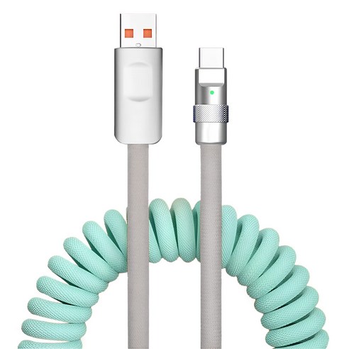 아더어스 스프링 팝 아이폰 고속충전 A타입-C타입 케이블, 65cm, 민트, 1개