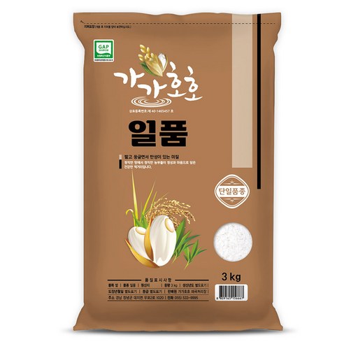 가가호호 일품 쌀 상등급, 3kg, 1개