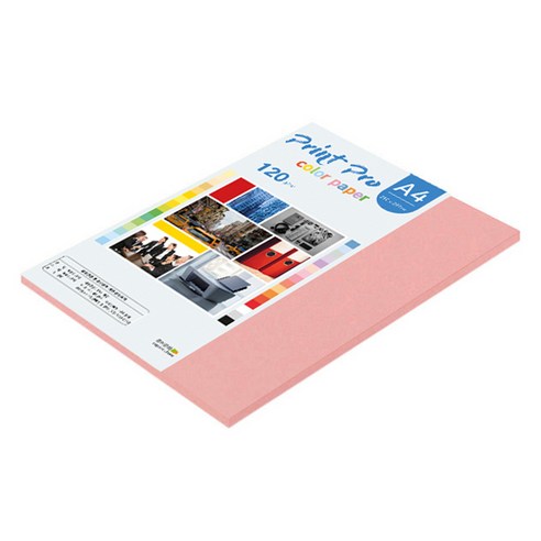 종이문화 프린트프로 얇은 칼라복사지 No 24 핑크 120g, 40개, A4