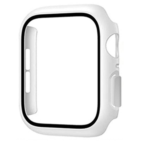 언박싱 애플워치 클리어 투명 PC 하드 케이스 41mm, 화이트, 1개