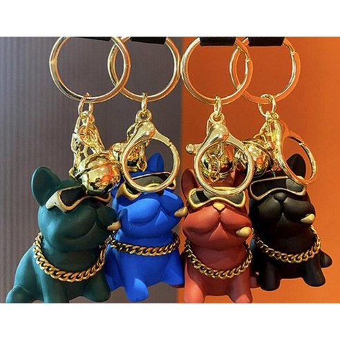 도림 선글라스 불독 자동차 키링 이미지 3