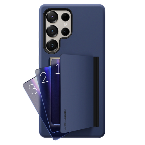 슈퍼디비전 3장 카드 수납 밸런스 듀얼 레이어 범퍼 휴대폰 케이스 갤럭시 S25 울트라, 적용모델, 네이비, 색상 섬네일