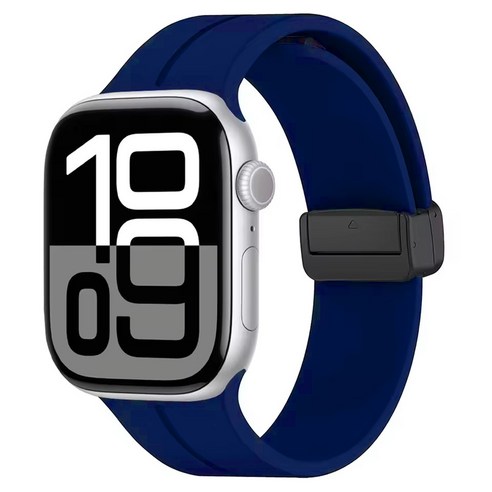 커버72 애플워치 마그네틱 디버클 실리콘 스트랩 42 / 44 / 45 / 46 / 49mm, 네이비, 1개