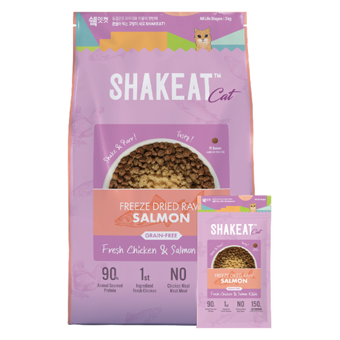 쉨잇 전연령 캣 동결건조 프레시 치킨&살몬 키블 건식사료 20p, 연어, 3kg, 1개 연어, 3kg, 1개