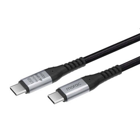 모락 C타입-C타입 크로크 USB3.2 Gen2x2 PD 100W 고속충전 케이블, 메탈 그레이, 1개, 1m