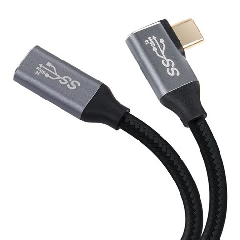 컴스 C타입-C타입 USB 3.1 GEN 2 PD 고속충전 4K 60Hz UHD 10G 데이터 전송 메쉬 꺾임 연장 케이블 JA074, 1개, 25cm