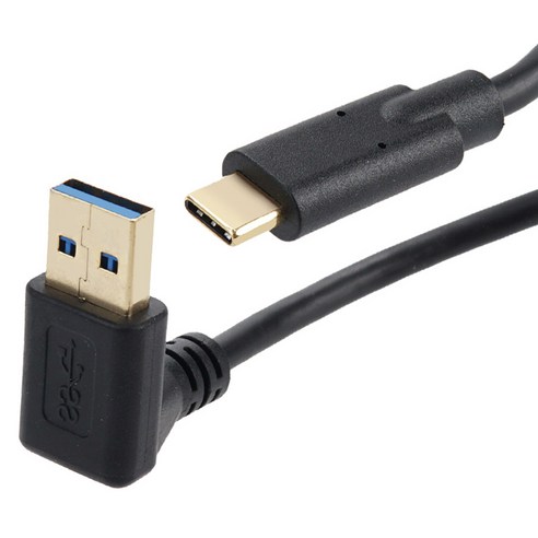 컴스 USB 3.0 AM-USB 3.1 C타입M 상향 꺾임 고속충전 젠더 NA571, 25cm, 1개