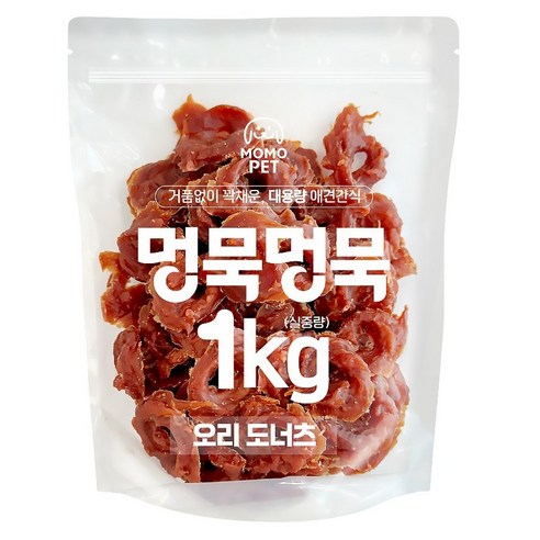 멍묵멍묵 강아지 사사미 육포 대용량 간식, 오리도너츠, 1kg, 1개