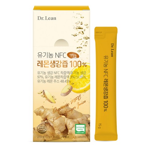 닥터린 유기농 NFC 레몬생강즙 100%, 210g, 1개
