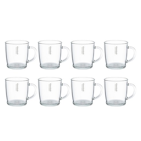 글라스락 내열 강화유리 클래식 머그 480ml, 투명, 8개