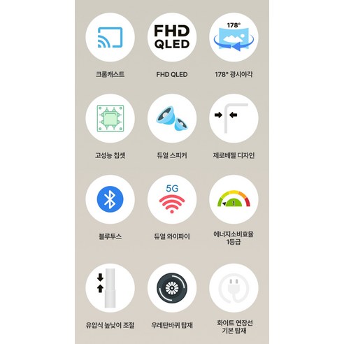 와이드뷰 FHD QLED 화이트에디션 스마트 TV + 와이드무빙뷰 삼탠바이미 V3 세트 후기 분석 - 스마트 홈 화면 인터페이스