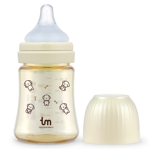 토비앤몰리 유아용 PPSU 토비 싱글 젖병, 바닐라, 180ml, 1개