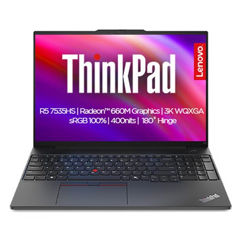 레노버 2025 씽크패드 E16 G2 라이젠5 라이젠 7000 시리즈, Black, 512GB, 16GB, Free DOS, 21M50054KD