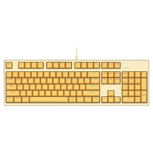 앱코 카일 광축 V2 LED 게이밍 기계식 유선 키보드, 옐로우, K660S V2, 적축
