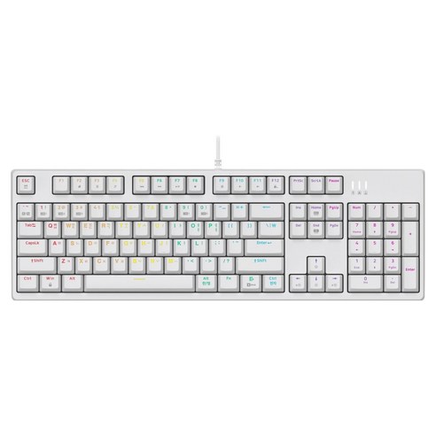 앱코 카일 광축 V2 LED 게이밍 기계식 유선 키보드, 화이트, K660S V2, 갈축
