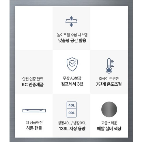 더함 미니 소형 저소음 슬림 139L 2도어 냉장고 방문설치 이미지 4